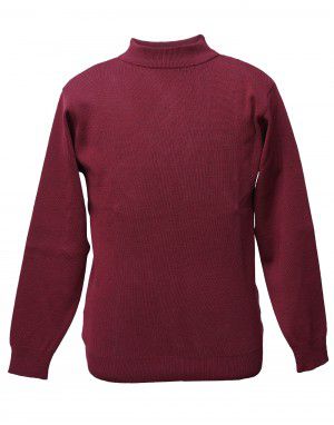 Men pure wool sweater plain heavy maroon